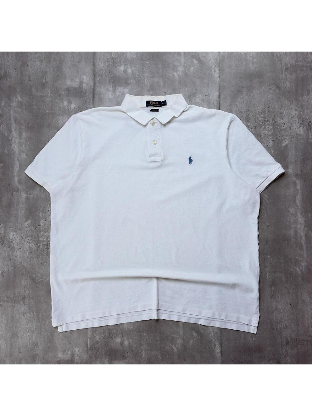 Y2K White Polo Ralph Lauren Classic Fit Polo Shirt